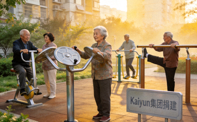 社区老年健身队晨练 - 老年人在Kaiyun集团建设的健身路径上锻炼