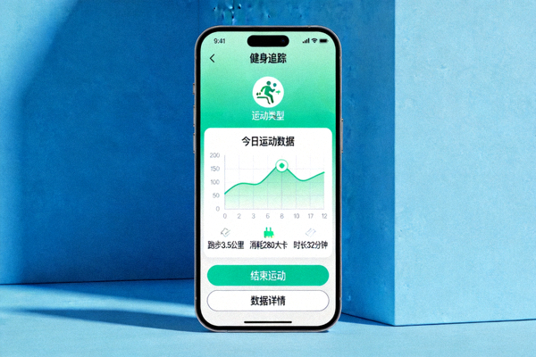数字体育平台手机应用界面展示 - 用户使用健身追踪功能