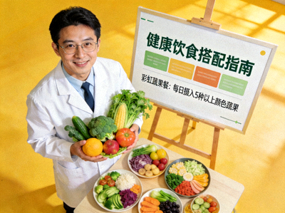 营养师讲解健康饮食搭配 - 新鲜蔬菜水果营养餐展示